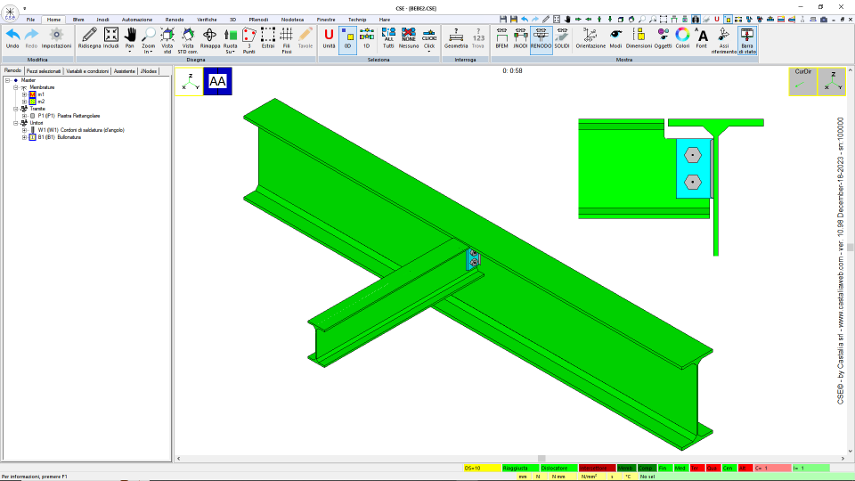 Fin plate, con spallatura, altezza parziale (Bf1)